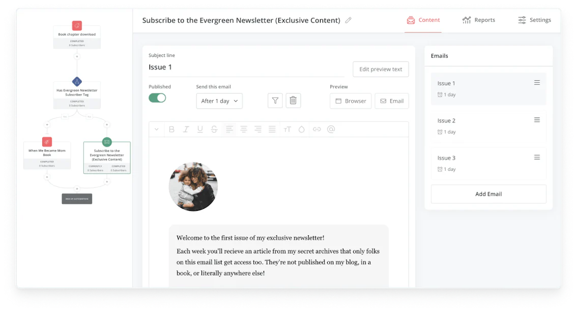 Edit your content seamlessly in ConvertKit visual automations