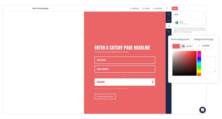 Free landing page example