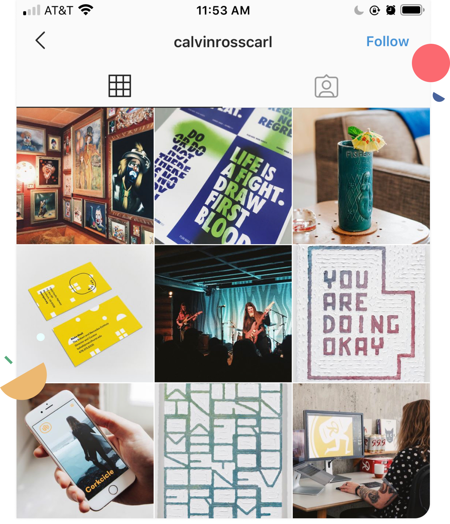 Portrait photos are cropped at the top and bottom in the Instagram grid.