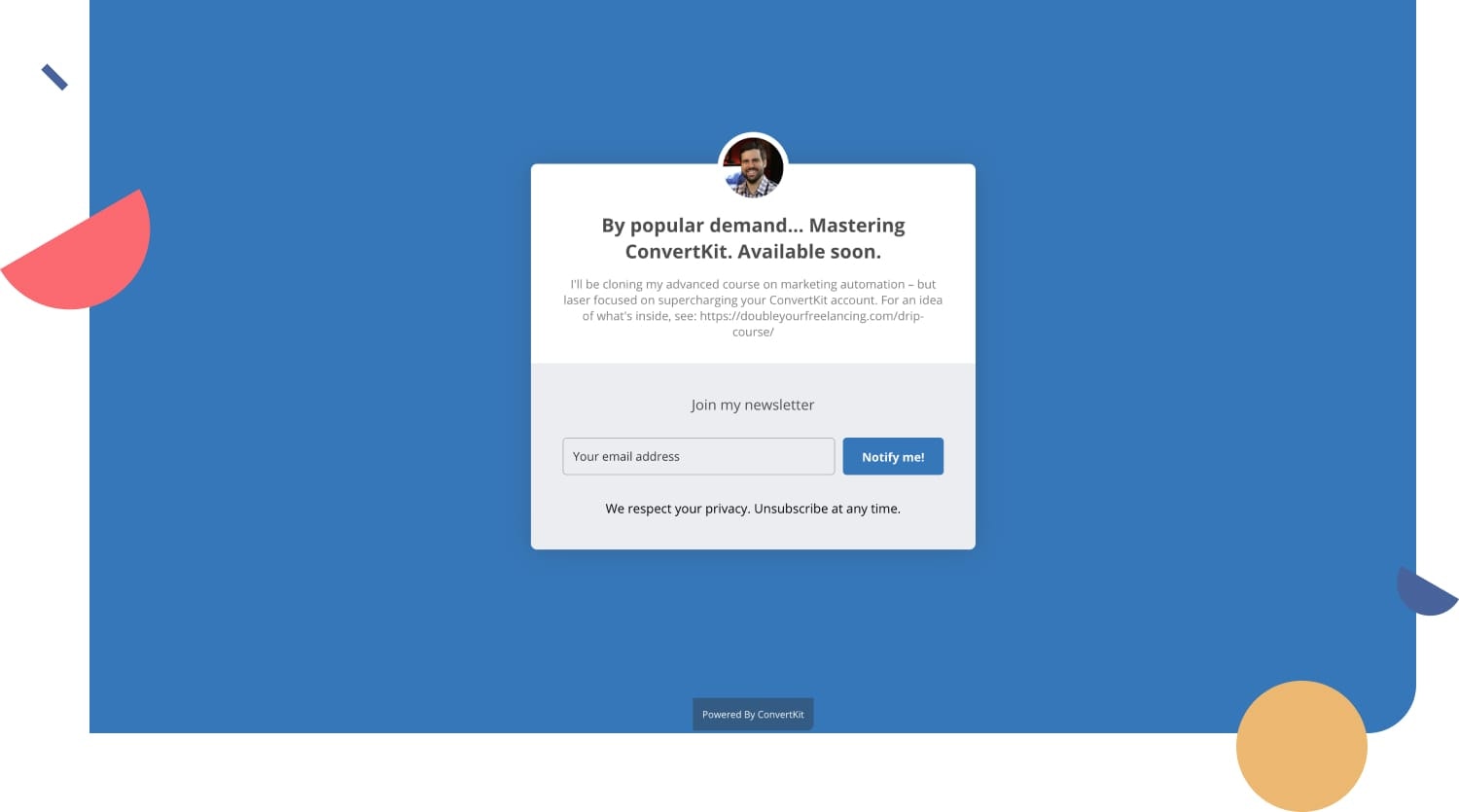 Double Your Freelancing's coming soon landing page