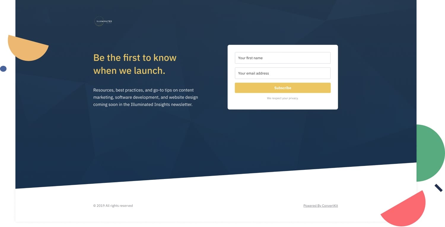 Illuminated Insight's coming soon landing page