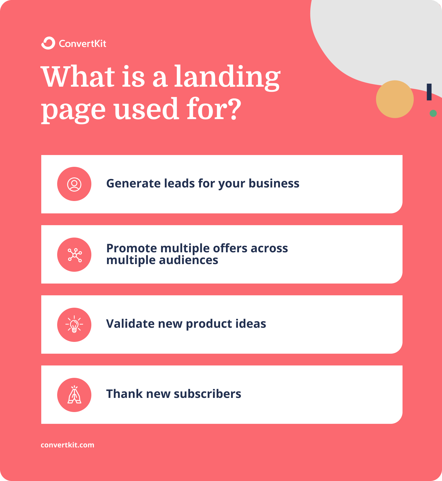 What is a landing page used for?