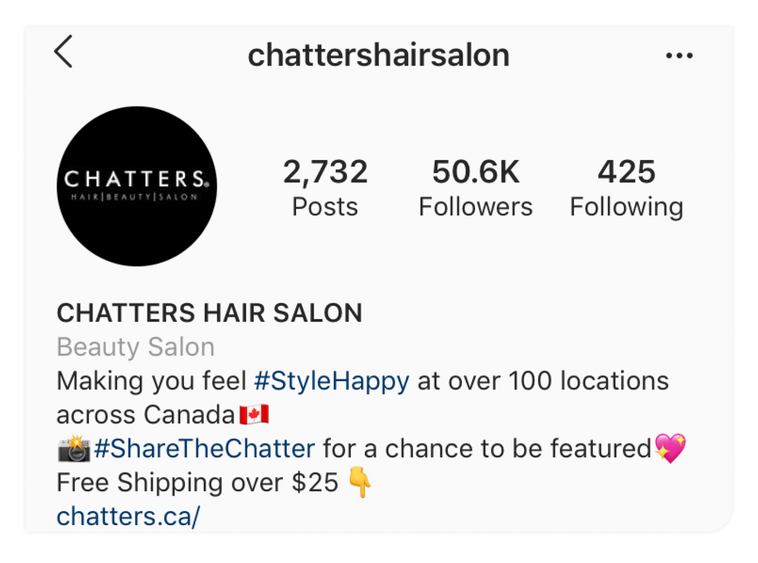 Chatters asks users to use the hashtag #ShareTheChatter to be featured. Image via @chattershairsalon