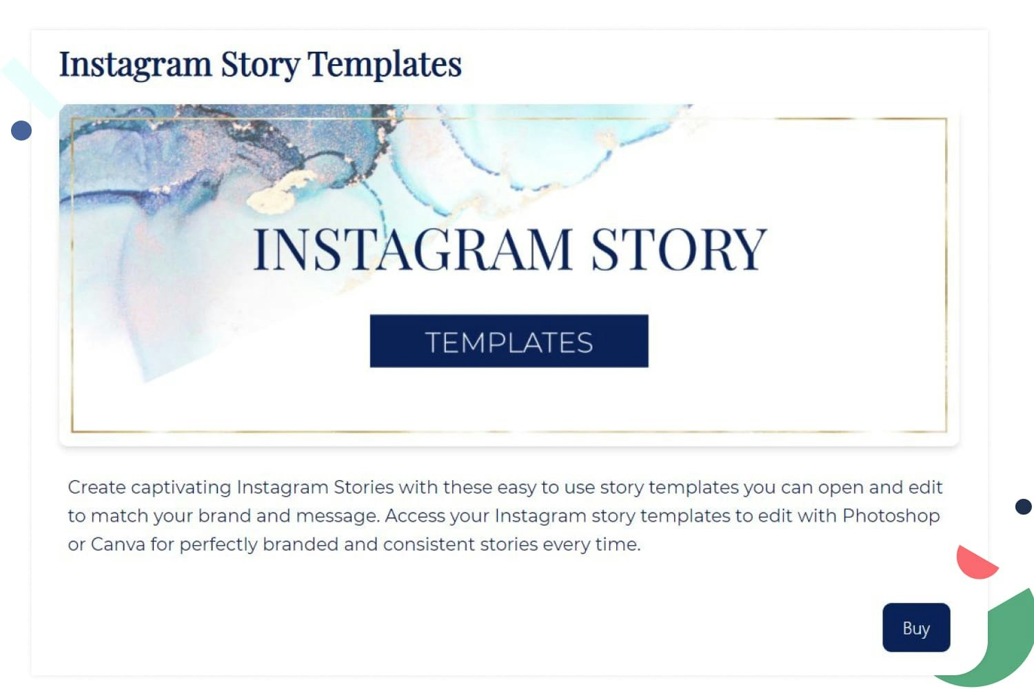 Instagram templates are a popular digital product. Image via Allie Bjerk