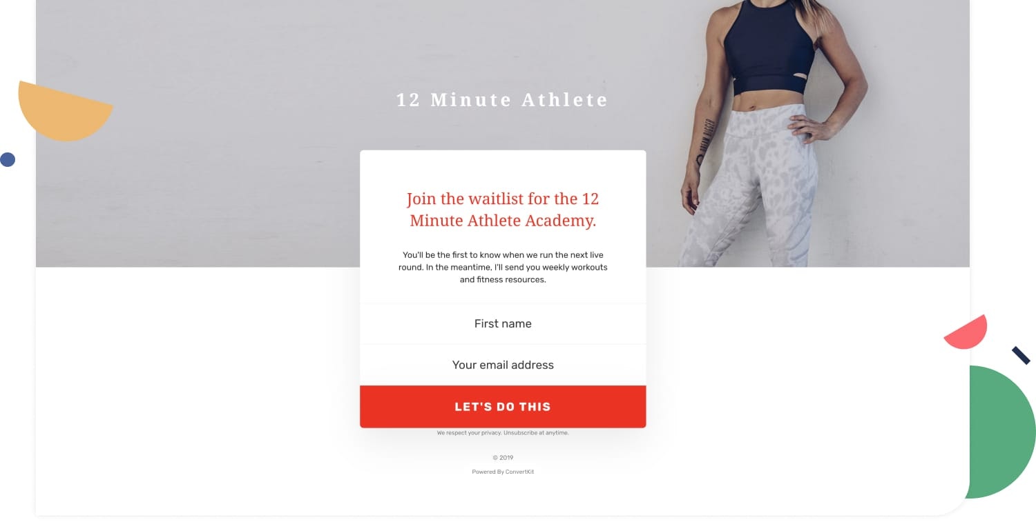 12 Minute Athlete Academy's coming soon landing page