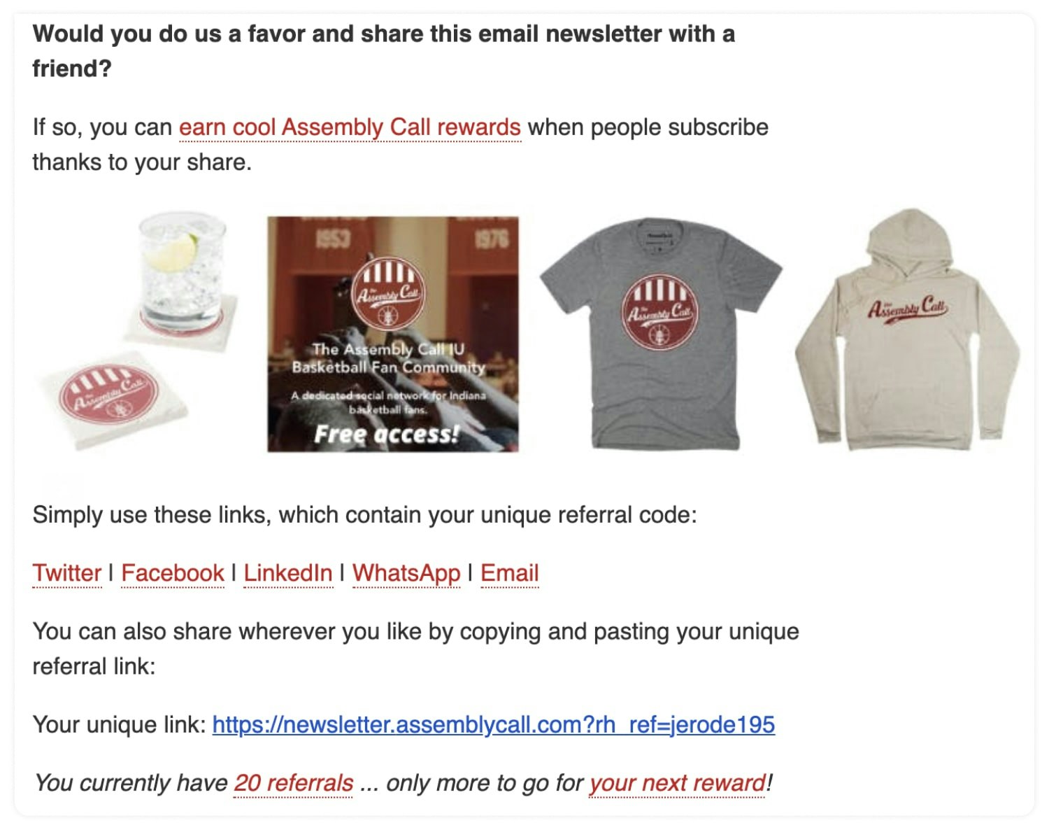 newsletter referral program