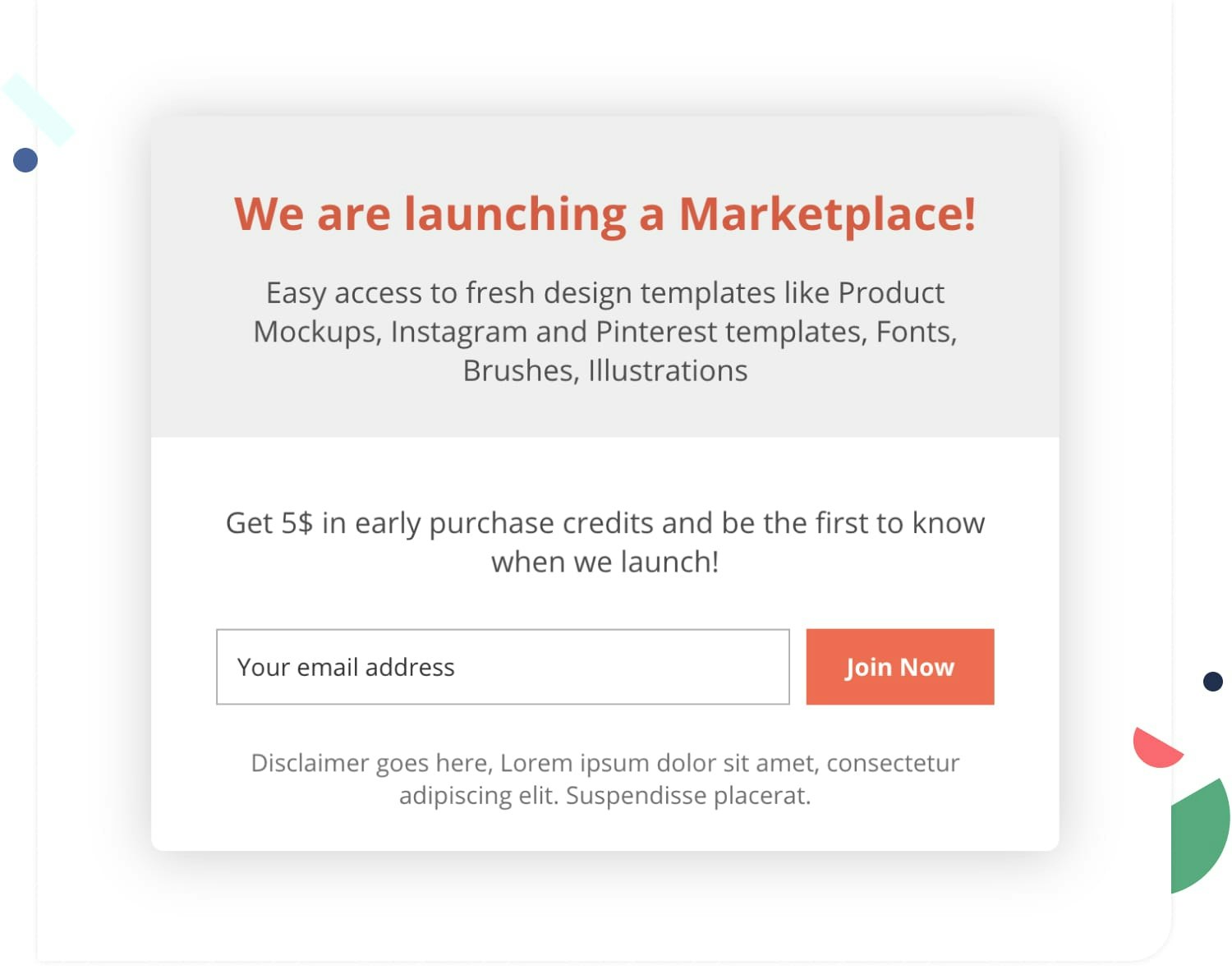 Launching marketplace coming soon landing page