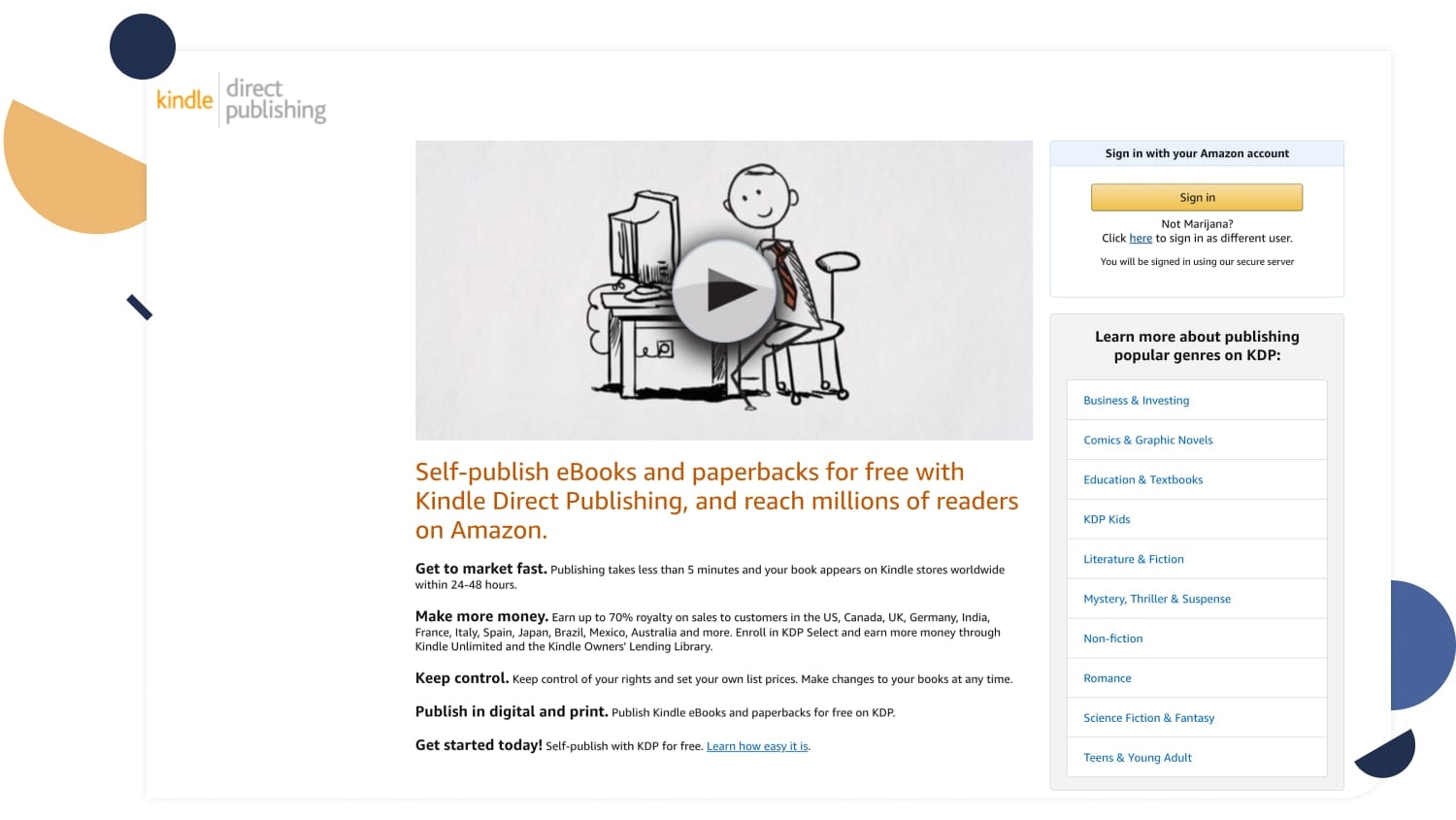 Amazon lets you sell your ebook through their Kindle Direct Publishing