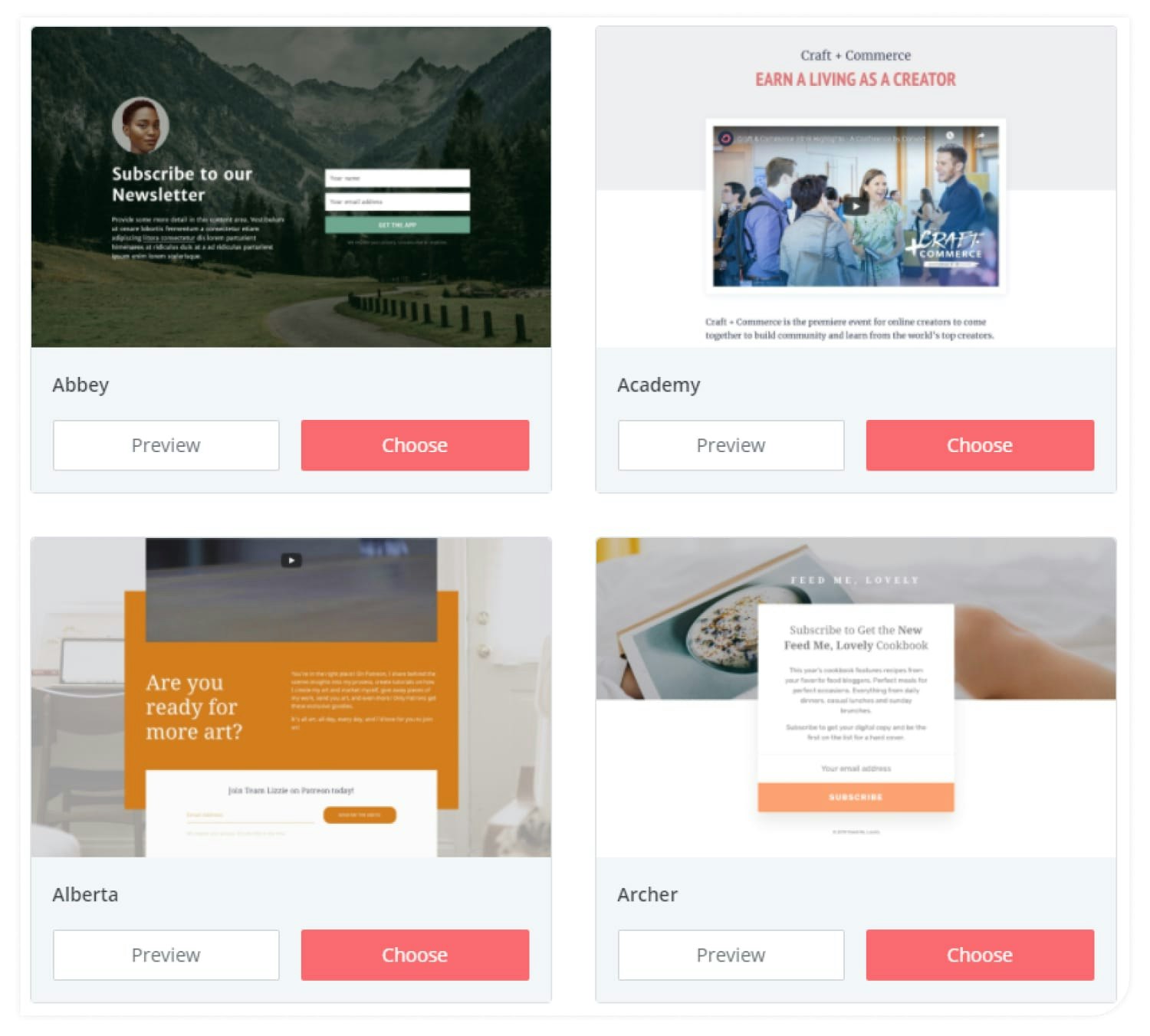 ConvertKit landing pages