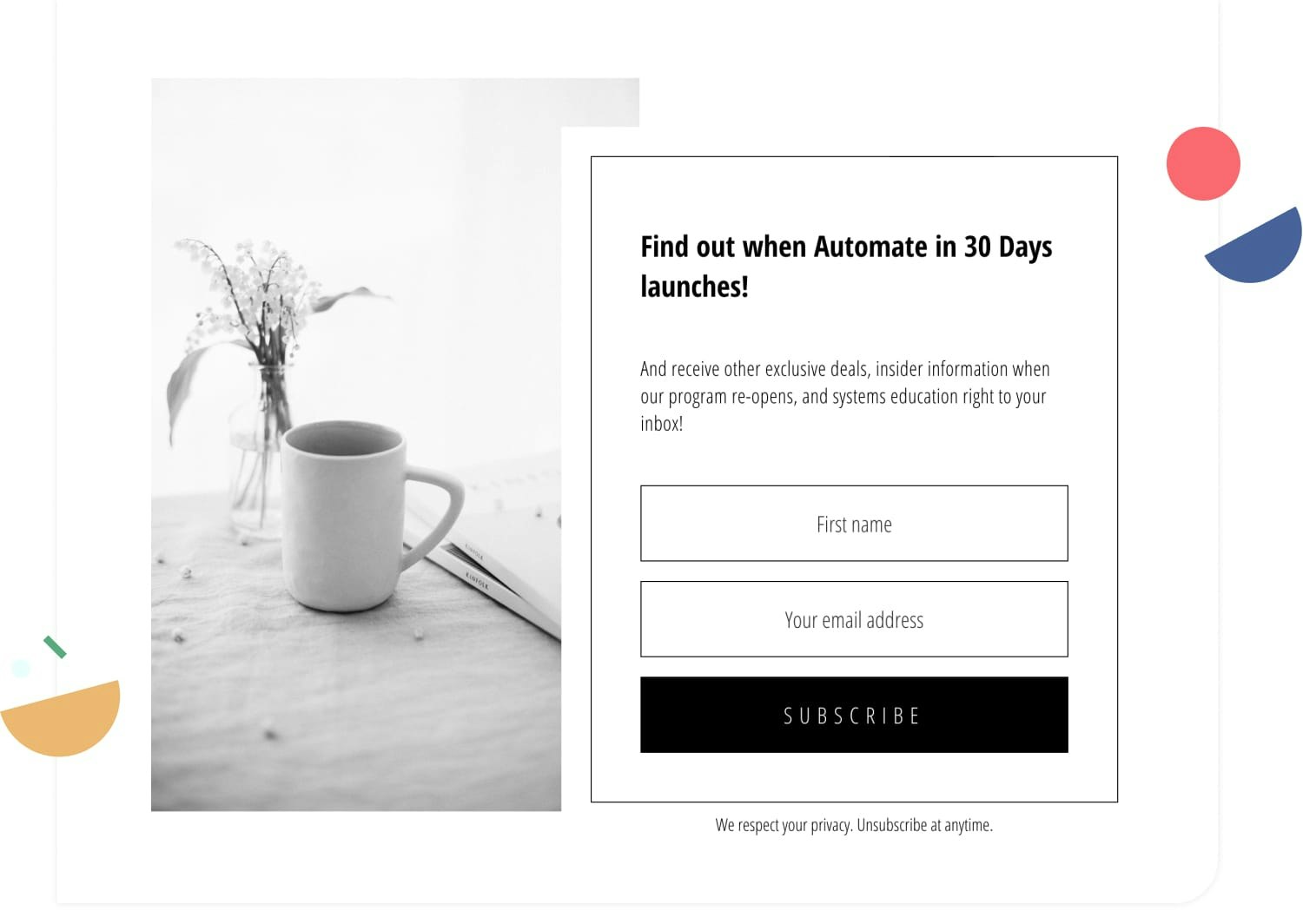 Automate in 30 Days course coming soon landing page