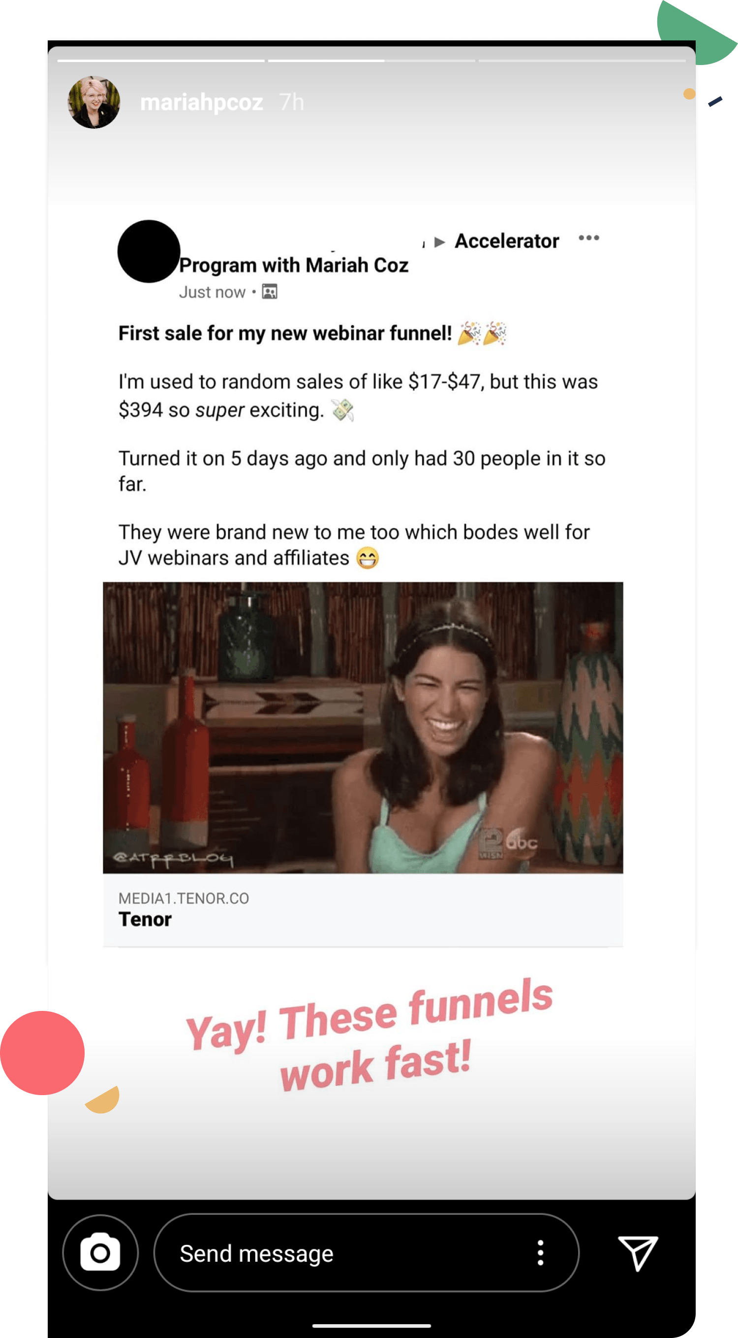An example Instagram Story.