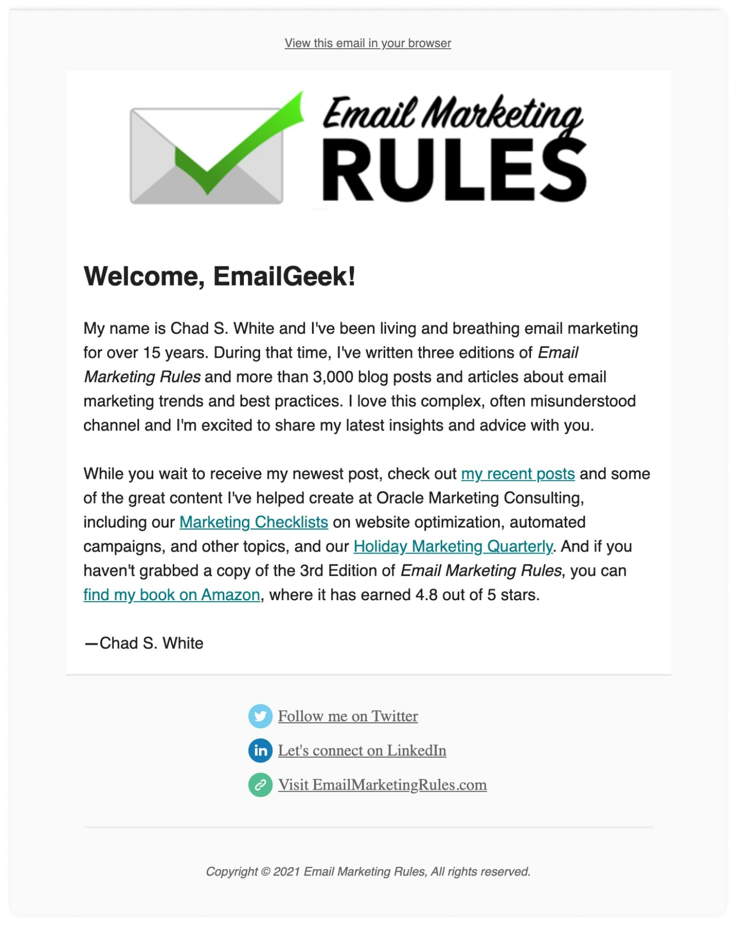 author landing page example