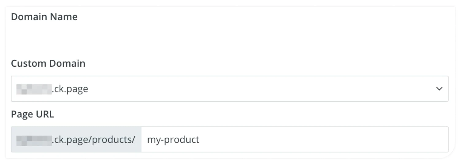Choose between a custom domain for your sales page or use your account's 