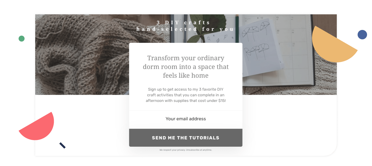Example of a idea validating landing page on ConvertKit