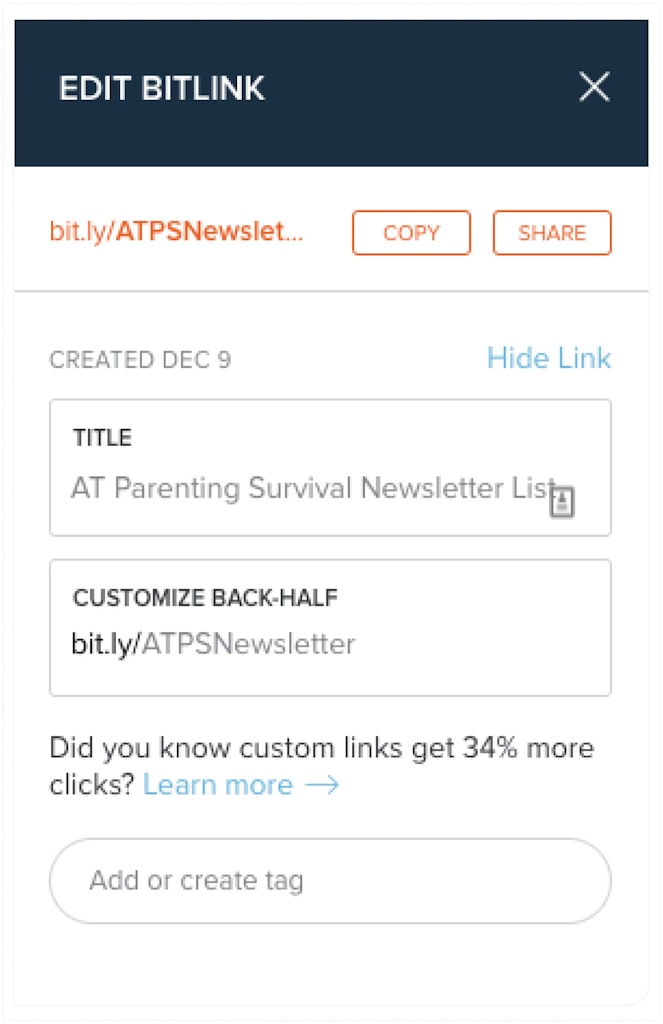 How to shorten your landing page link